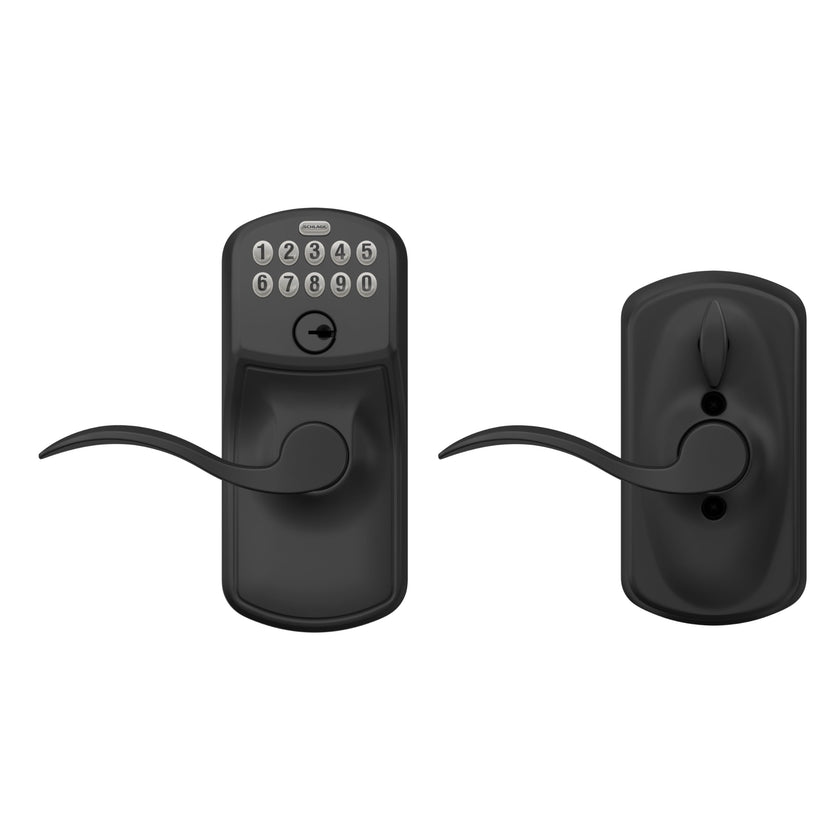 Schlage Electronic Keypad Lock, Lever Handle, Camelot Trim, Matte Black 🍁 All In One Marketplace Canada