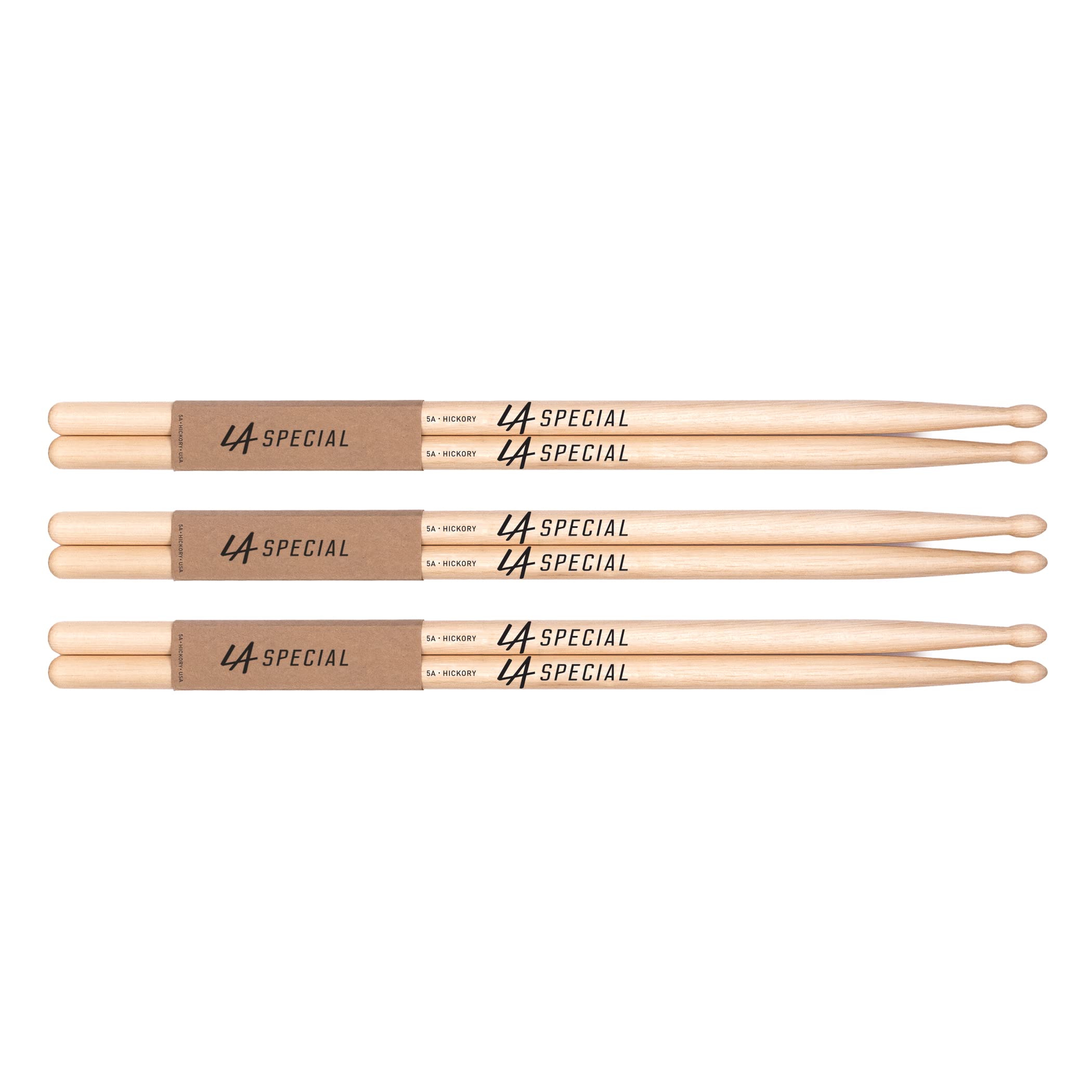 LA Specials Hickory 5A Drum Sticks, Wood Tip, 3-Pair Pack 🍁 All In One Marketplace Canada