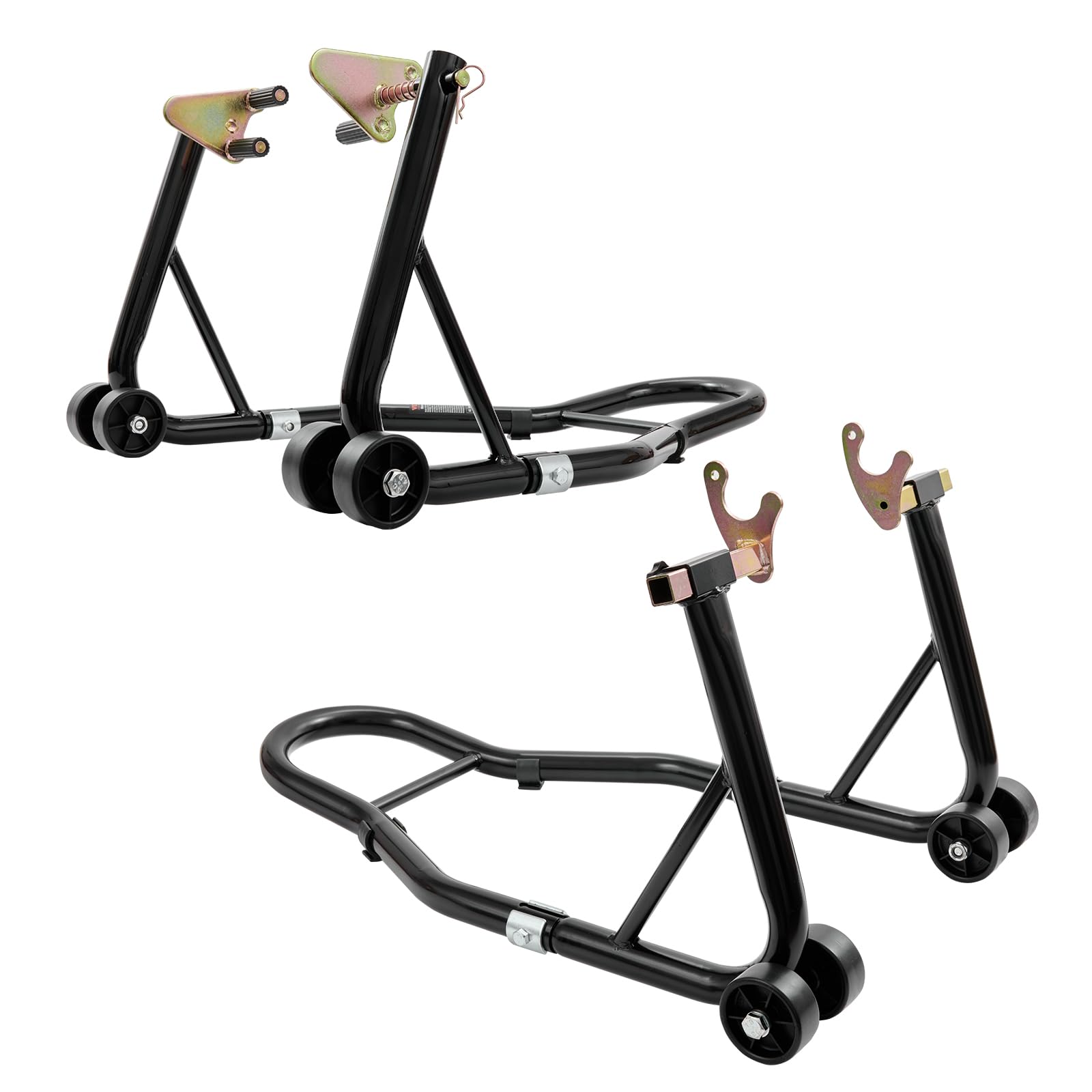 VEVOR Motorcycle Stand Lift, 850lbs Front Rear Combo Stand Lift Stand, Front and Rear Wheel Fork Stand, U+L Fork Swingarm Spool, Compatible with Most Yamaha Honda Kawasaki Suzuki Motorcycles, Black 🍁 All In One Marketplace Canada