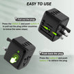 RXSQUL Universal International Power Travel Plug Adapter, 5 in 1 European Travel Plug Adapter W/ 3.5A 2xUSB-A And 2xUSB C Wall Charger and Worldwide AC Outlet for Europe USA UK AUS Asia-Black 🍁 All In One Marketplace Canada