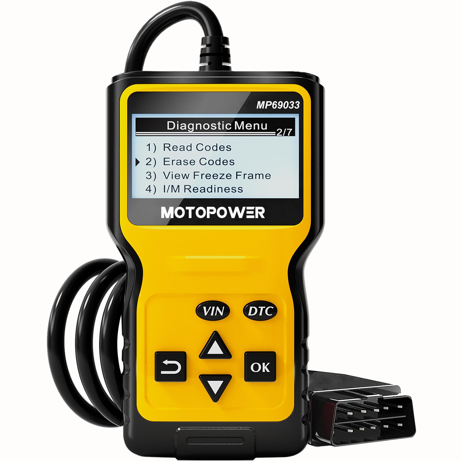 MOTOPOWER MP69033 Car OBD2 Scanner Code Reader Engine Fault Scanner CAN Diagnostic Scan Tool for All OBD II Protocol Cars Since 1996, Yellow 🍁 All In One Marketplace Canada