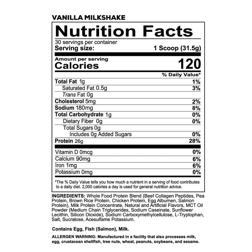 REDCON1 MRE Lite Meal Replacement Powder, Vanilla Milkshake - Animal Based Whole Food Protein Blend with MCT Oil + Pea Protein - Keto Friendly, Low Carb & Whey Free Protein Supplement (1.92 lbs) 🍁 All In One Marketplace Canada