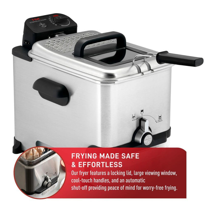 T-fal 3.5L Deep Fryer with Oil Filtration System: 1700W Stainless Steel Fryer, Dishwasher Safe Parts, Digital Timer, Adjustable Temperature Control for Perfect Golden Crispy Results 🍁 All In One Marketplace Canada