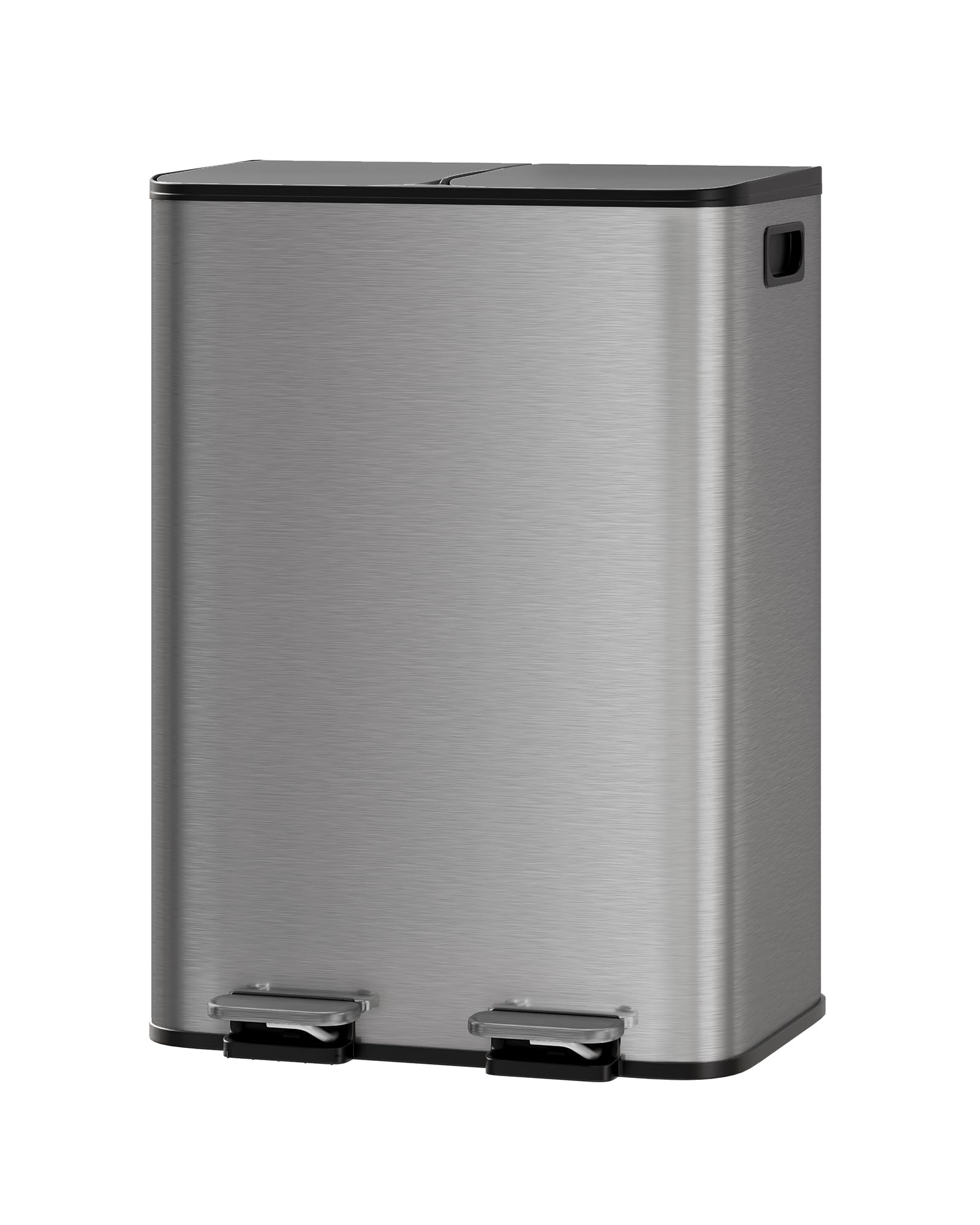 GarveeHome 2 x 8 Gallon Stainless Steel Double Trash Can with Lid for Kitchen, Large Dual Trash and Recycle Bin Combo, Step-on Kitchen Metal Garbage Cans, PP Inner Buckets, Liner Rim, Matte Grey 🍁 All In One Marketplace Canada