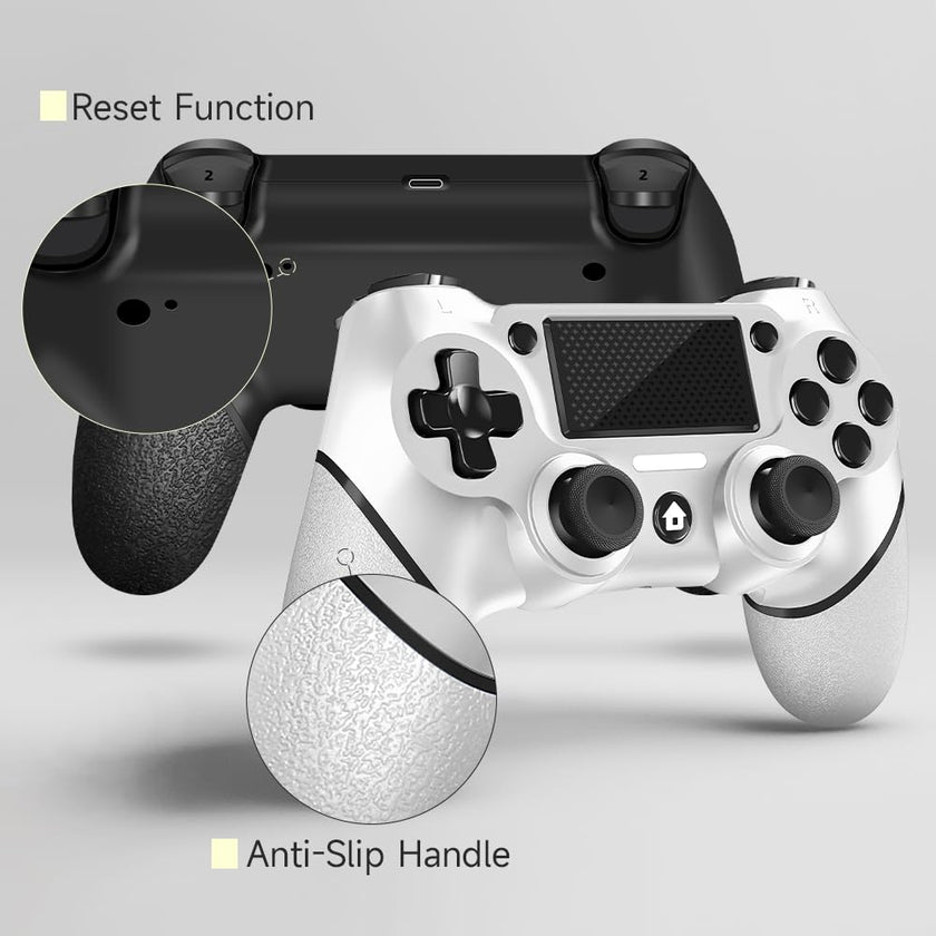 AceGamer 2 Pack for PS4 Controller, Wireless Controller for PS4/Slim/PC, with Non-Slip Grip of Both Sides and USB-C Cable! (Black and White) 🍁 All In One Marketplace Canada
