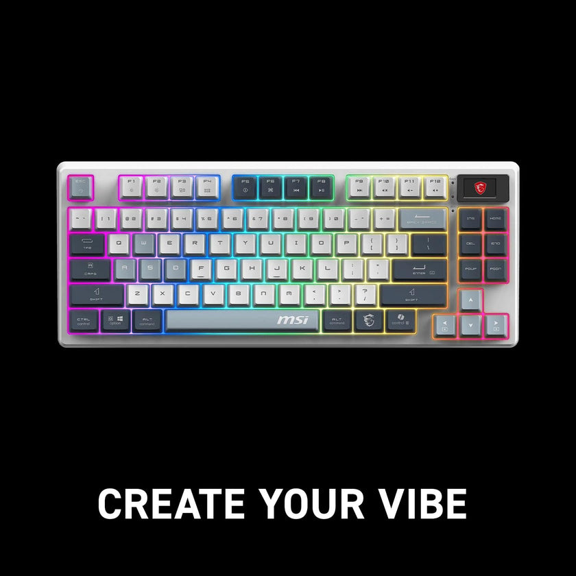 MSI Forge GK600 TKL W Sky US 2.4GHz Wireless (MS-8ZA9 and WD02), Bluetooth RGB Lighting Gaming Keyboard with 1.06-inch Display, 4000mAh 🍁 All In One Marketplace Canada