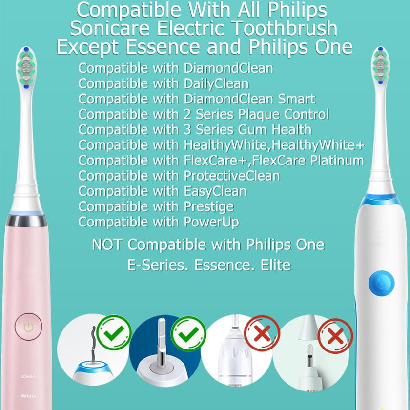 Toothbrush Head Compatible with Philips Sonicare Electric Toothbrush, Replacement Brush Heads for Phillips Sonicare 4100 5100 6100 9900 C2 W3 and More Click-on Handles (8white+8black) 🍁 All In One Marketplace Canada