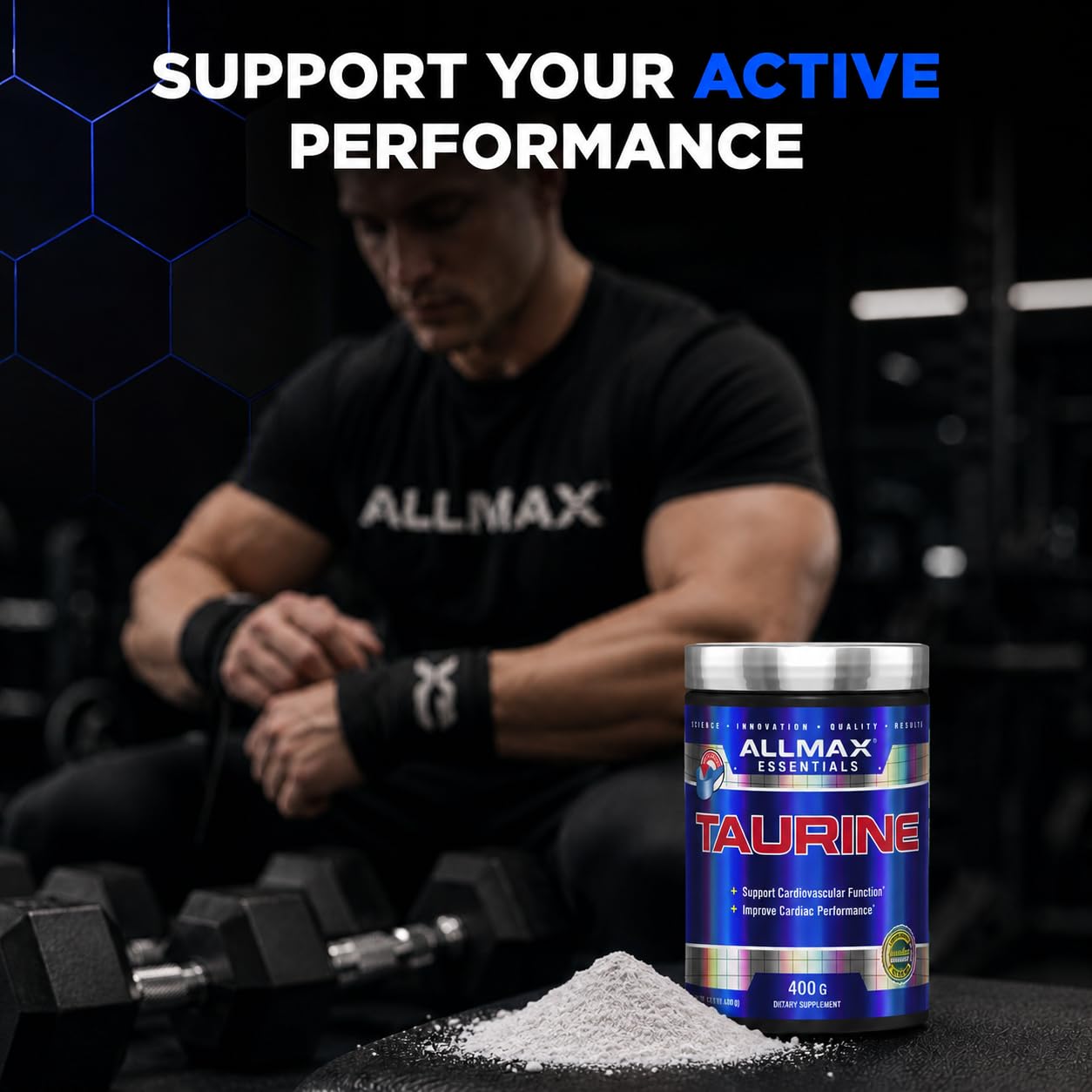 ALLMAX Nutrition 100% pharmaceutical grade maximum strength + absorption Taurine, 400g 🍁 All In One Marketplace Canada