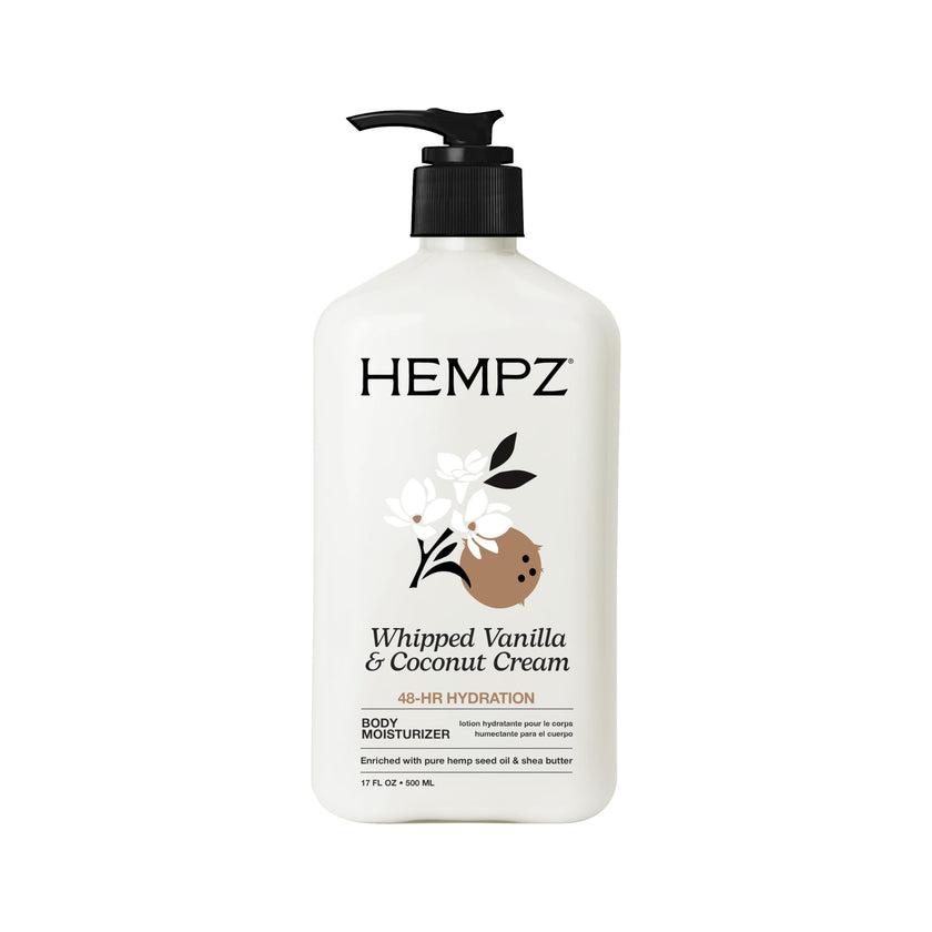 Hempz Whipped Vanilla & Coconut Cream Body & Hand Lotion, Vegan Formula, for Men or Women, 17 oz. 🍁 All In One Marketplace Canada
