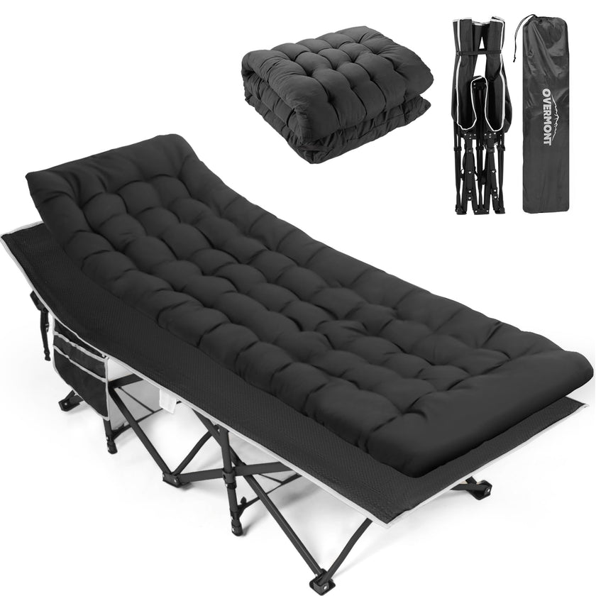Overmont Camping Cot with Mattress - 28” Extra Wide Portable Folding Cot for Adults Load 550 LBS with Carry Bag for Outdoor Travel Home Office Nap 🍁 All In One Marketplace Canada