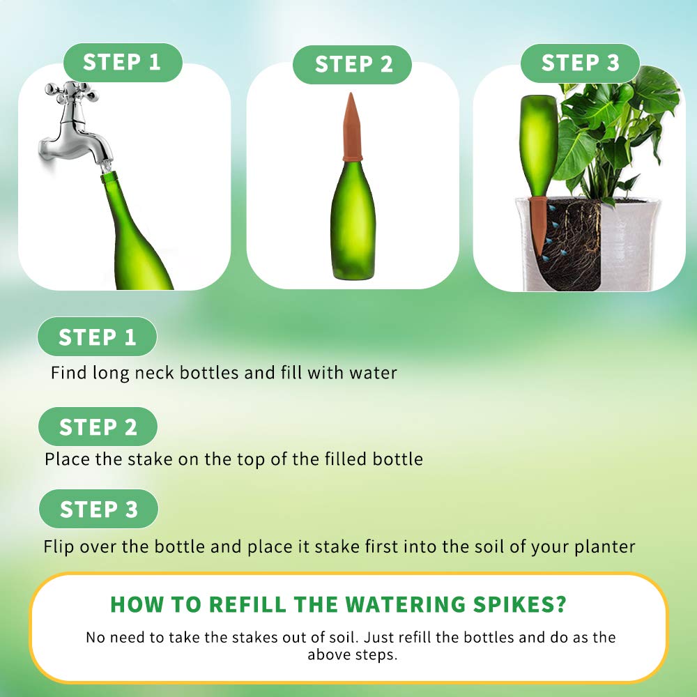 Fu Store 10PCS Plant Watering Stakes Automatic Plant Drippers Waterers for Vacations Plant Watering Devices Terracotta Self Waterinq Spikes for Wine Bottles Great for Indoor Outdoor Plants 🍁 All In One Marketplace Canada