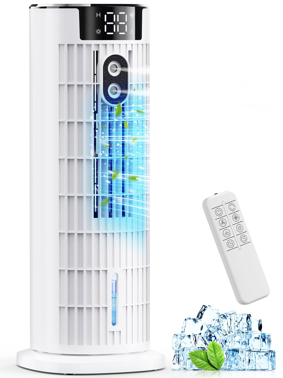 Portable Air Conditioner,1000ML Tower Fan with Remote,4-IN-1 Evaporative Air Cooler with 3 Wind Speeds&Turbo Mode,2 Mist,10H Timer,90° Oscillation Portable AC for Home,Office 🍁 All In One Marketplace Canada