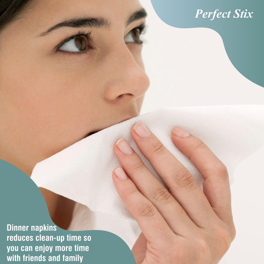 Perfect Stix White Dinner Napkin-300 2-Ply White Dinner Napkins, 0.1