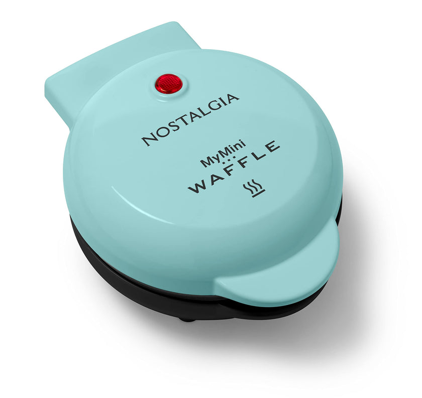 Nostalgia MyMini Personal Electric Waffle Maker, 5-Inch Cooking Surface, Waffle Iron for Hash Browns, French Toast, Grilled Cheese, Quesadilla, Brownies, Cookies, Aqua 🍁 All In One Marketplace Canada