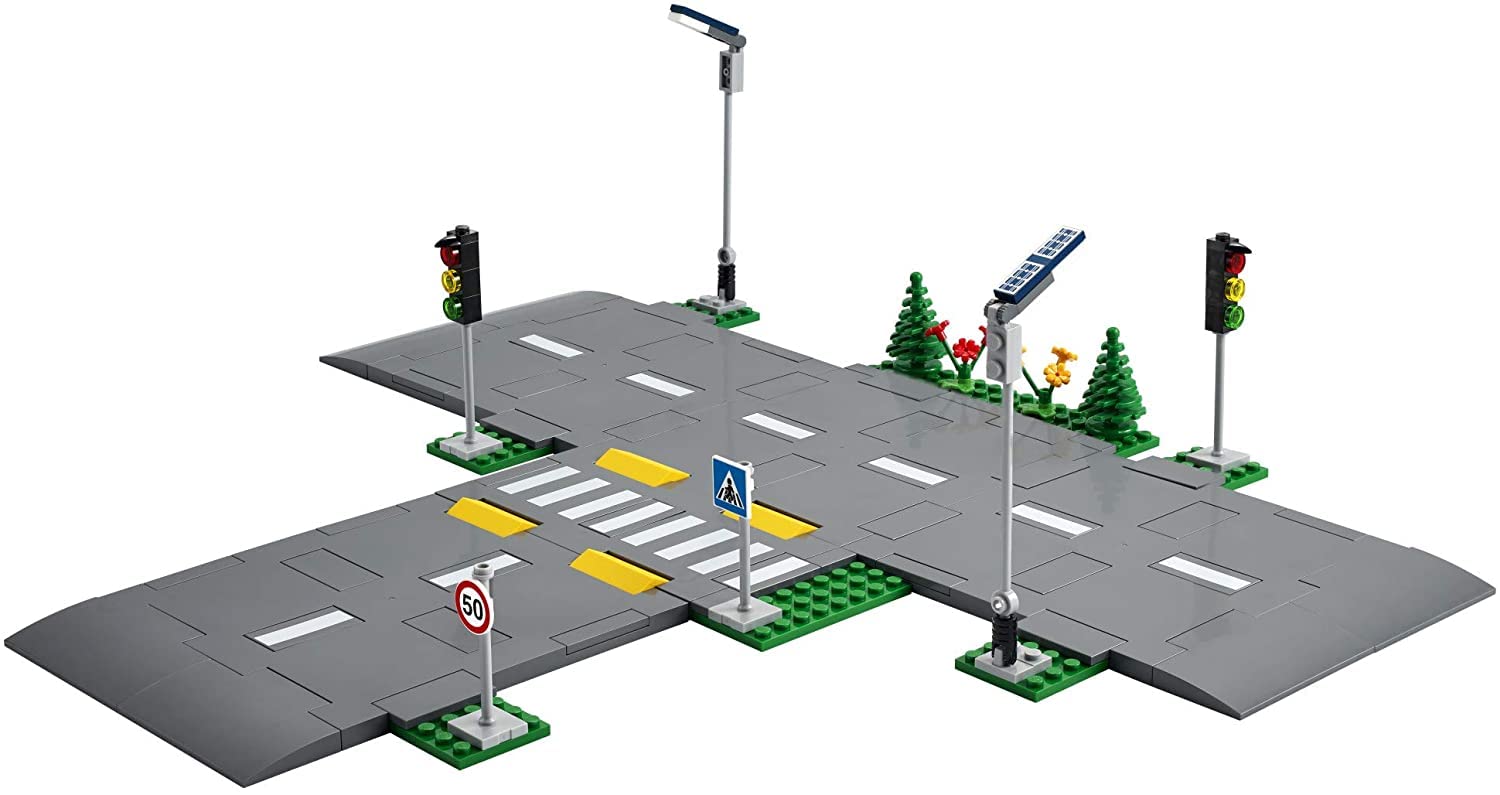 LEGO City Road Plates 60304 - Building Toy Set, Featuring Traffic Lights, Trees, Glow in The Dark Bricks, Combine with LEGO City Series Sets, Great Gift for Kids, Boys, and Girls Ages 5+ 🍁 All In One Marketplace Canada