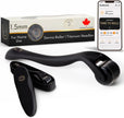 Derma Microneedling Roller - 1.5mm Titanium Needles - Designed in Canada - for Men and Women - Storage Case Included (Matte Black) 🍁 All In One Marketplace Canada