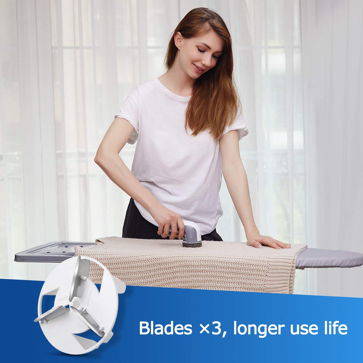 BEAUTURAL Fabric Shaver and Lint Remover, Sweater Defuzzer with 2-Speeds, 2 Replaceable Stainless Steel Blades, Battery Operated, Remove Clothes Fuzz, Lint Balls, Pills, Bobbles 🍁 All In One Marketplace Canada