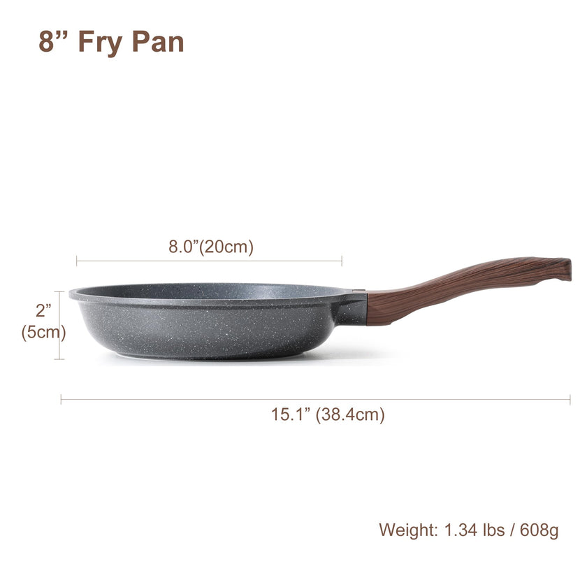 SENSARTE Nonstick Frying Pan Skillet, Swiss Granite Coating Omelette Pan, Healthy Stone Cookware Chef's Pan, PFOA Free (8/9.5/10/11/12.5 Inch) (8 Inch) 🍁 All In One Marketplace Canada
