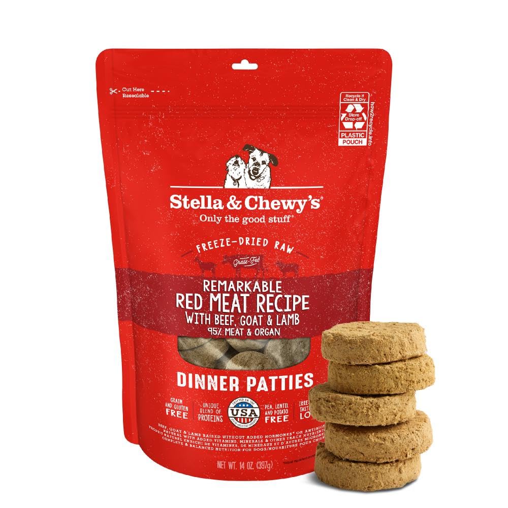 Stella & Chewy’s Freeze Dried Raw Dinner Patties – Grain Free Dog Food, Protein Rich Remarkable Red Meat Recipe – 396g Bag 🍁 All In One Marketplace Canada