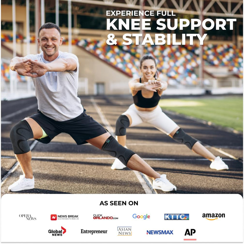MODVEL 2 Pack Compression Knee Braces for Men & Women – Knee Support Sleeves for Sports, Workouts, Running, Weightlifting, Basketball, Volleyball – Joint Knee Pain Relief 🍁 All In One Marketplace Canada