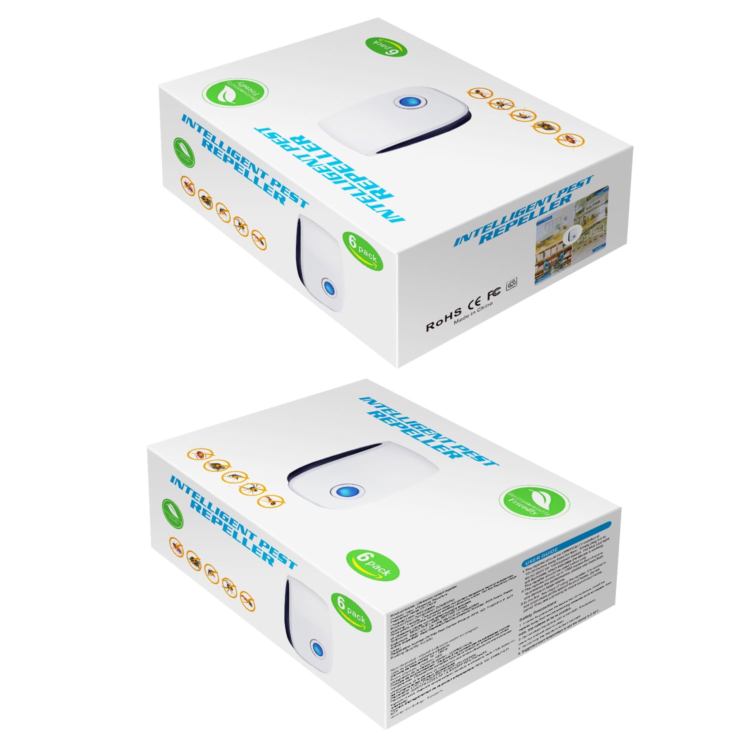 Pest Control Repeller, Plug-in Pest Control Repellent for Mouse, Insect, Cockroach, Mice, Spider, Bug, Ant, Mosquito, Rodent & Rats Indoor Use Repeller 6 Packs 🍁 All In One Marketplace Canada