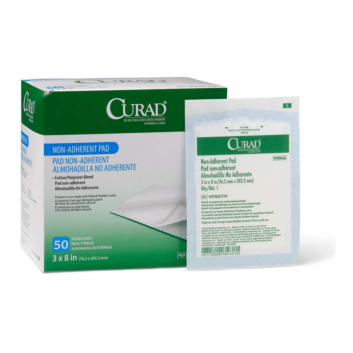 CURAD Sterile Non-Adherent Pad, 3x8 (Pack of 50) 🍁 All In One Marketplace Canada