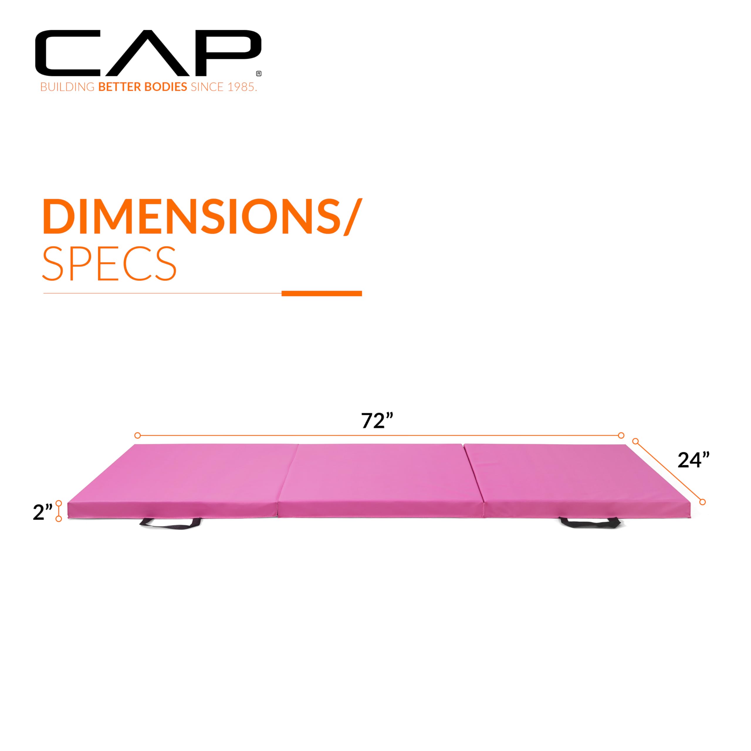CAP Barbell Folding Exercise Mat – Durable, Anti-Tear, Thick Padding for Fitness, Aerobics, Gymnastics & Home Workouts. 72