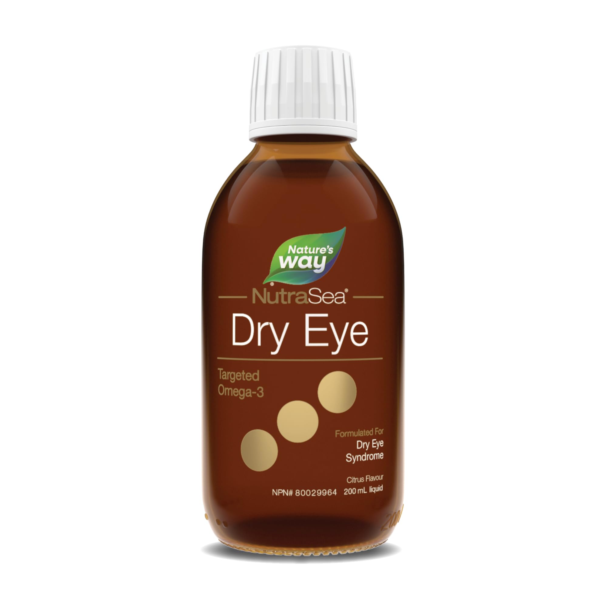 NutraSea Dry Eye Advanced Omega-3 Supplement - Support for Proper Tear Function - Citrus Flavour – 1500mg of EPA+ DHA & 150mg GLA Blend - 200 ml Liquid 🍁 All In One Marketplace Canada
