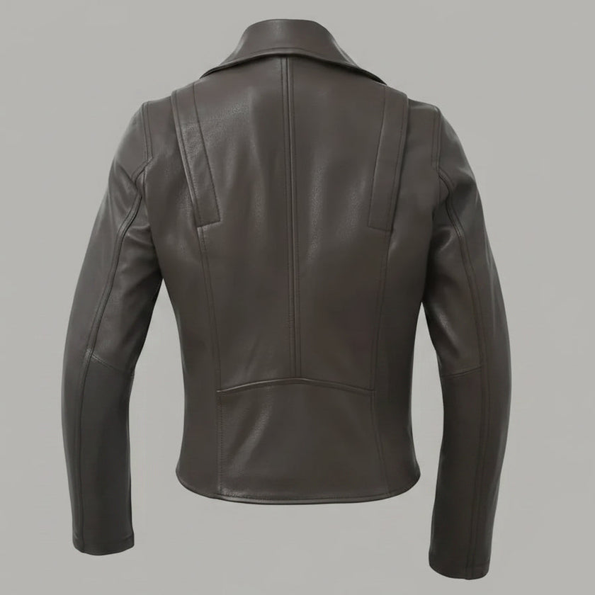 Women’s Lightweight Leather Fashion Jacket | Soft Naked Cowhide Casual Moto Style