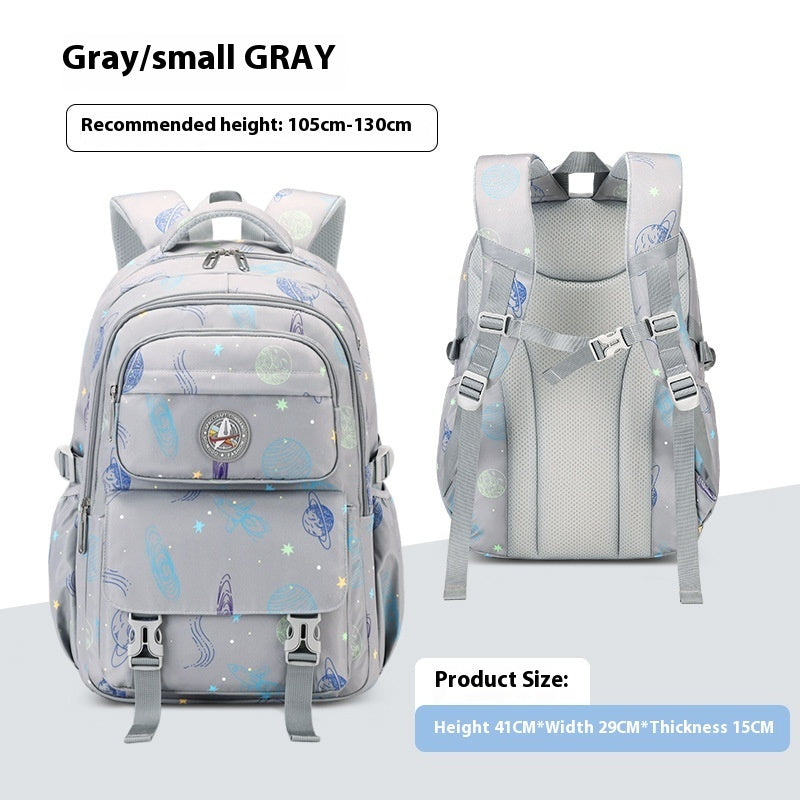 Kids Starry Sky School Backpack – Spine Support, Waterproof Oxford Cloth (Grades 5–9)