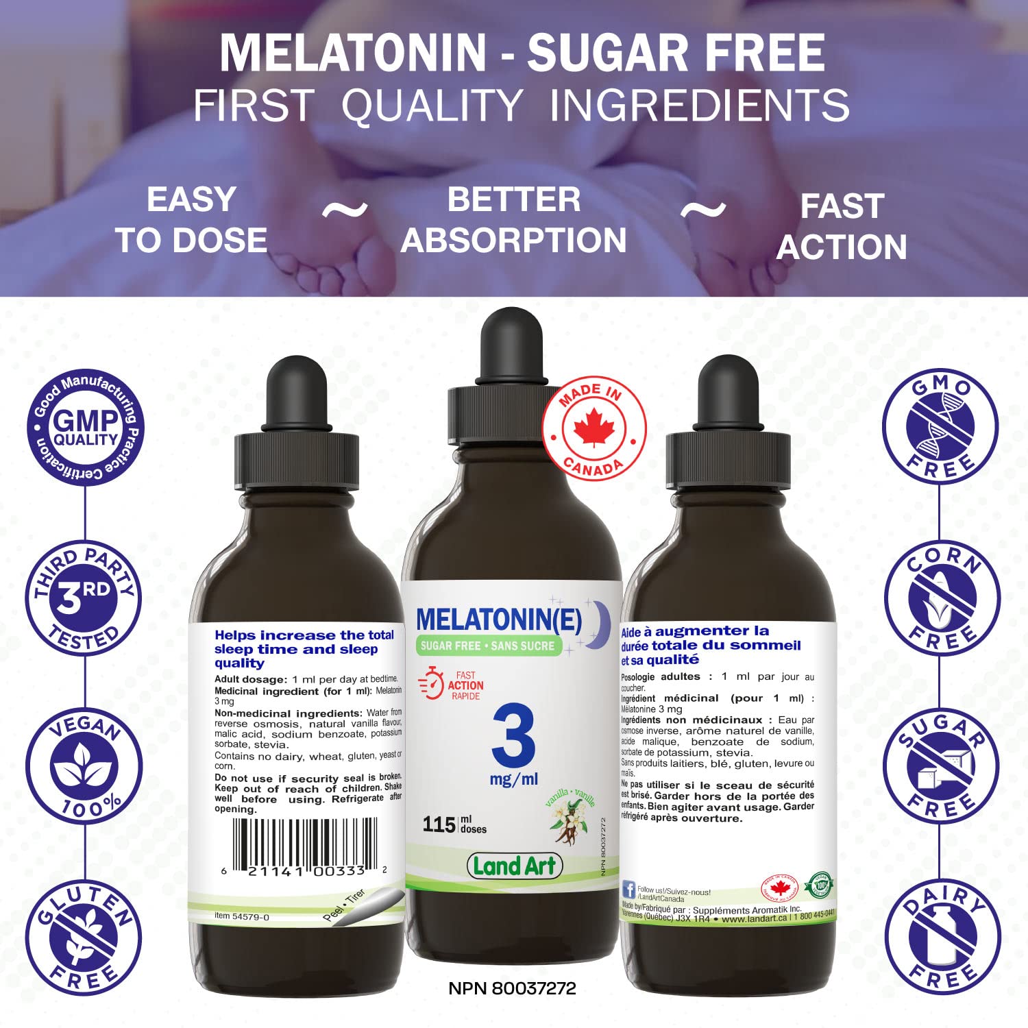 Land Art - Melatonin 10mg - Sugar Free (115ml)