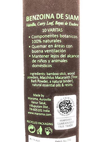 Maroma - Premium Stick Incense Siam Benzoin (10ct)