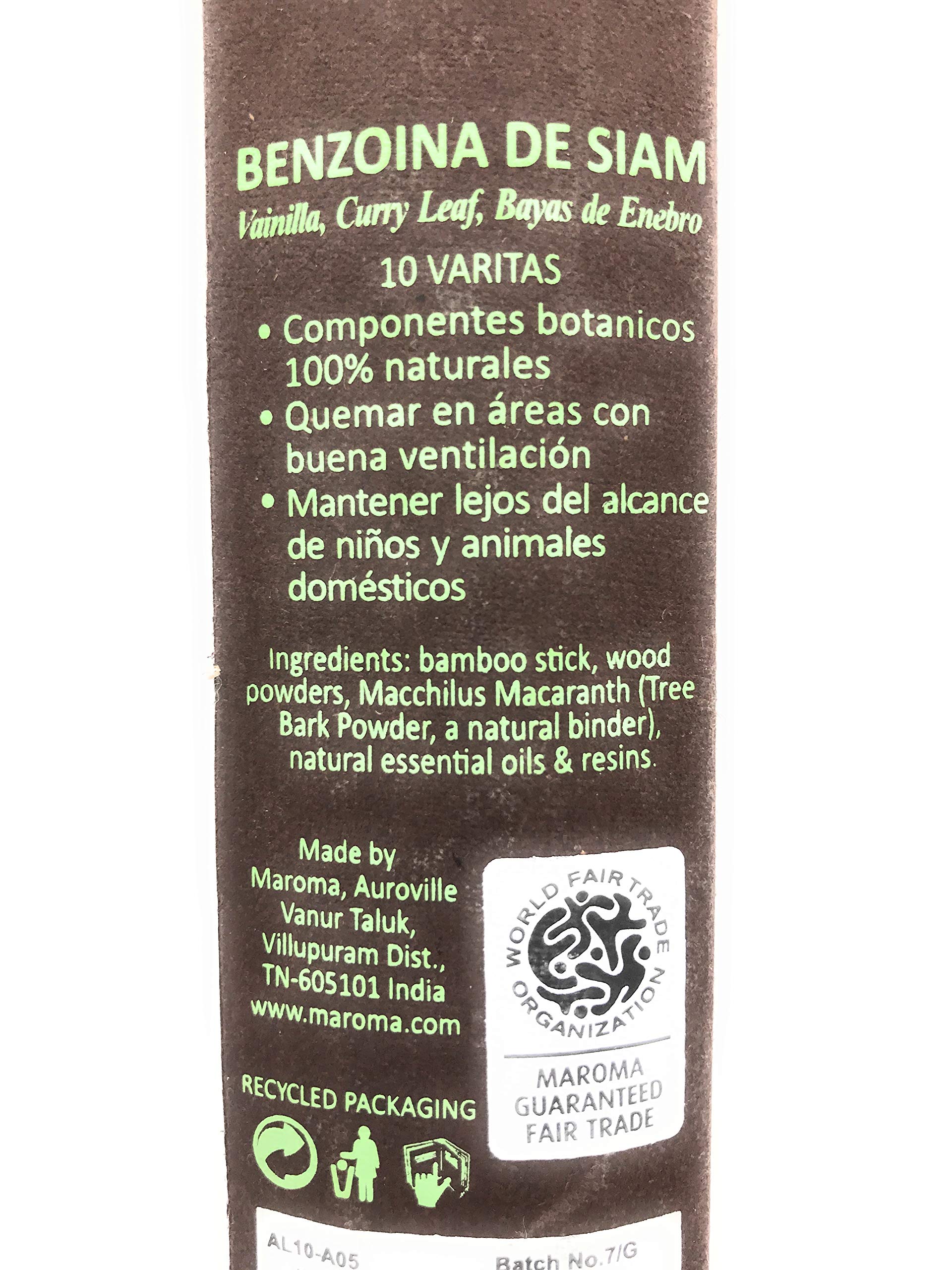 Maroma - Premium Stick Incense Siam Benzoin (10ct)