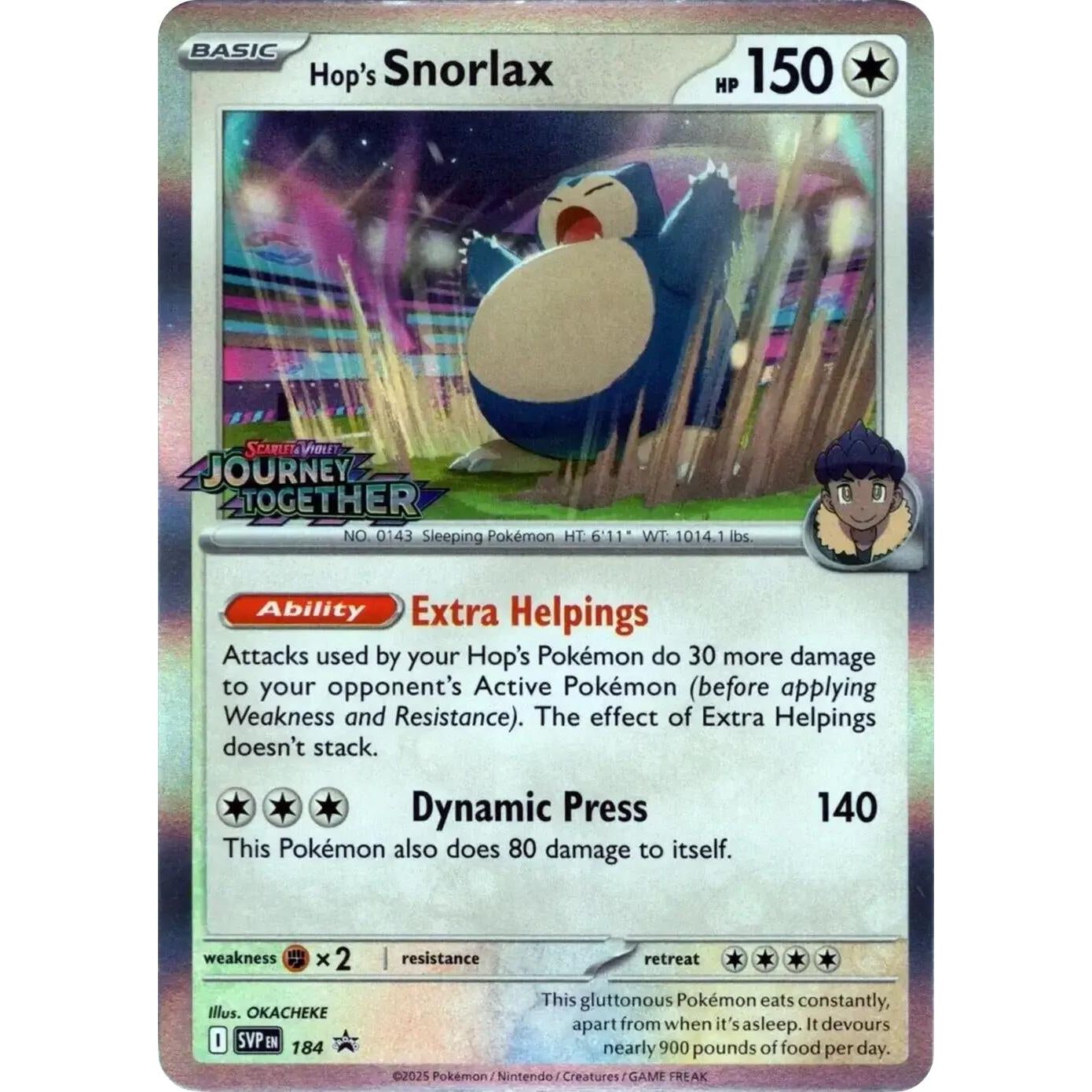Hop's Snorlax - 184 (Prerelease) (184) (SVP)