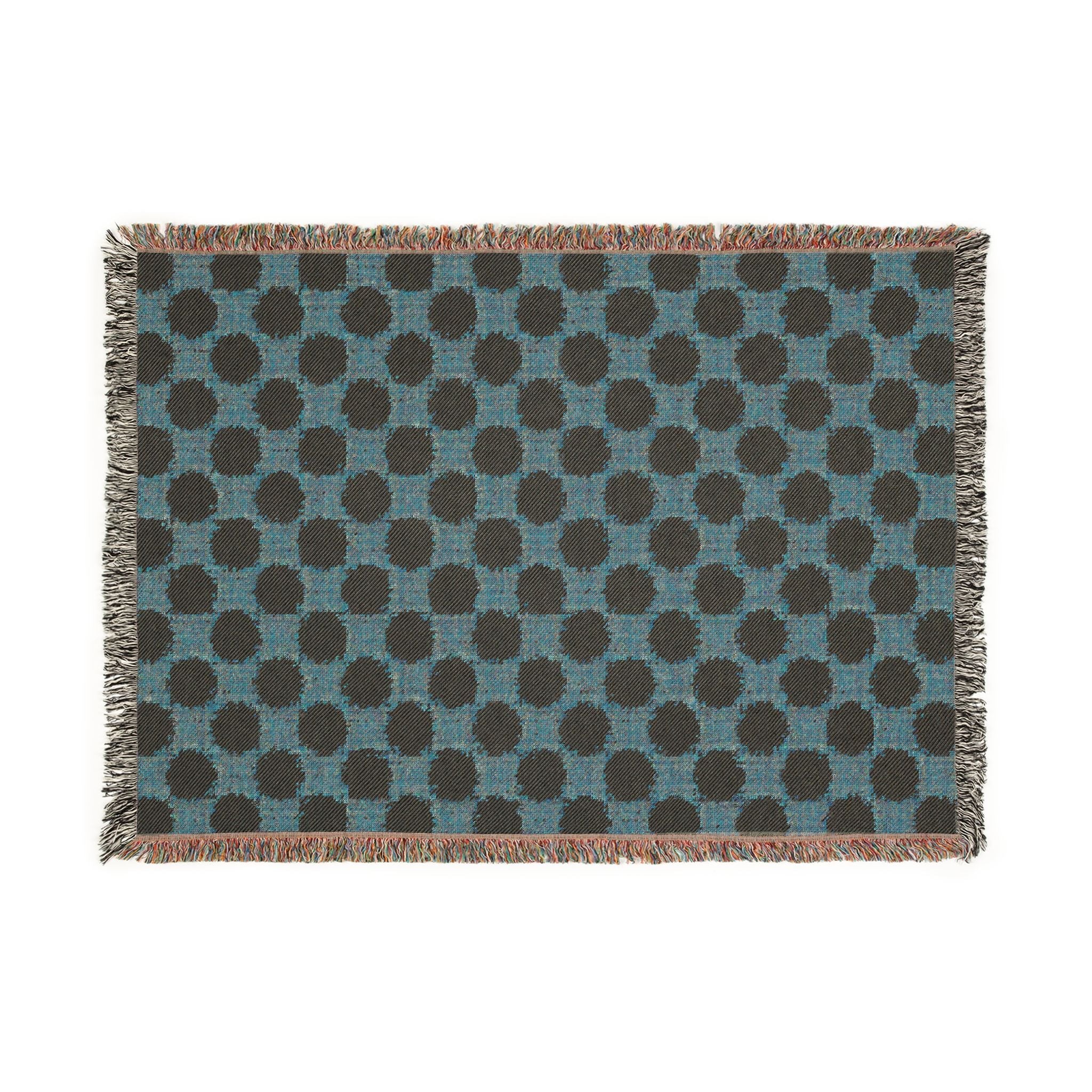 Geometric Checkered Woven Throw Blanket