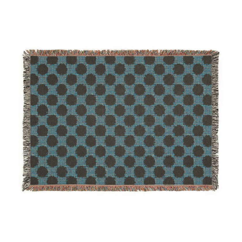 Geometric Checkered Woven Throw Blanket