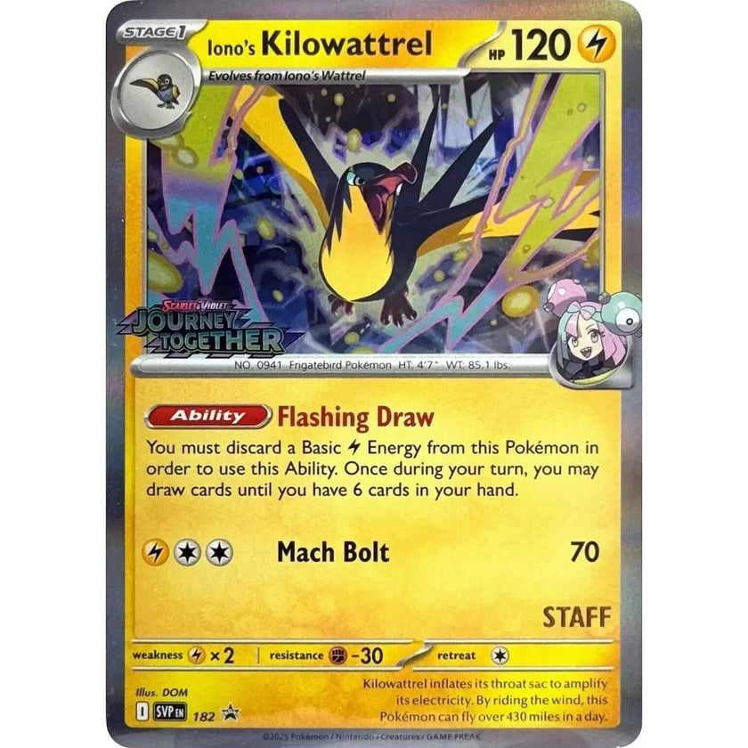 Iono's Kilowattrel - 182 (Prerelease) [Staff] (182) (SVP)