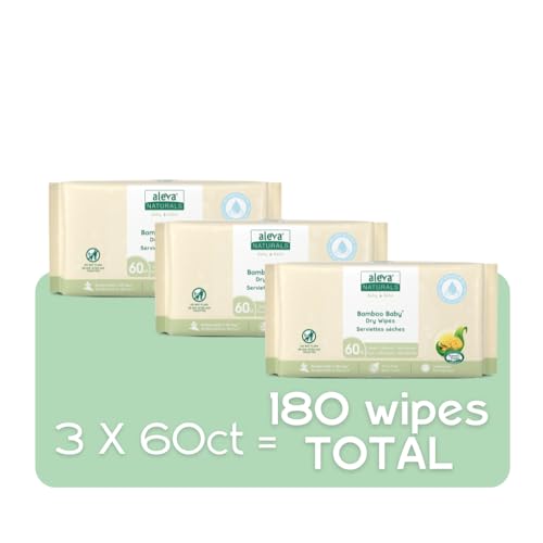Aleva Naturals - Bamboo Baby Dry Wipes Value Pack (180ct)