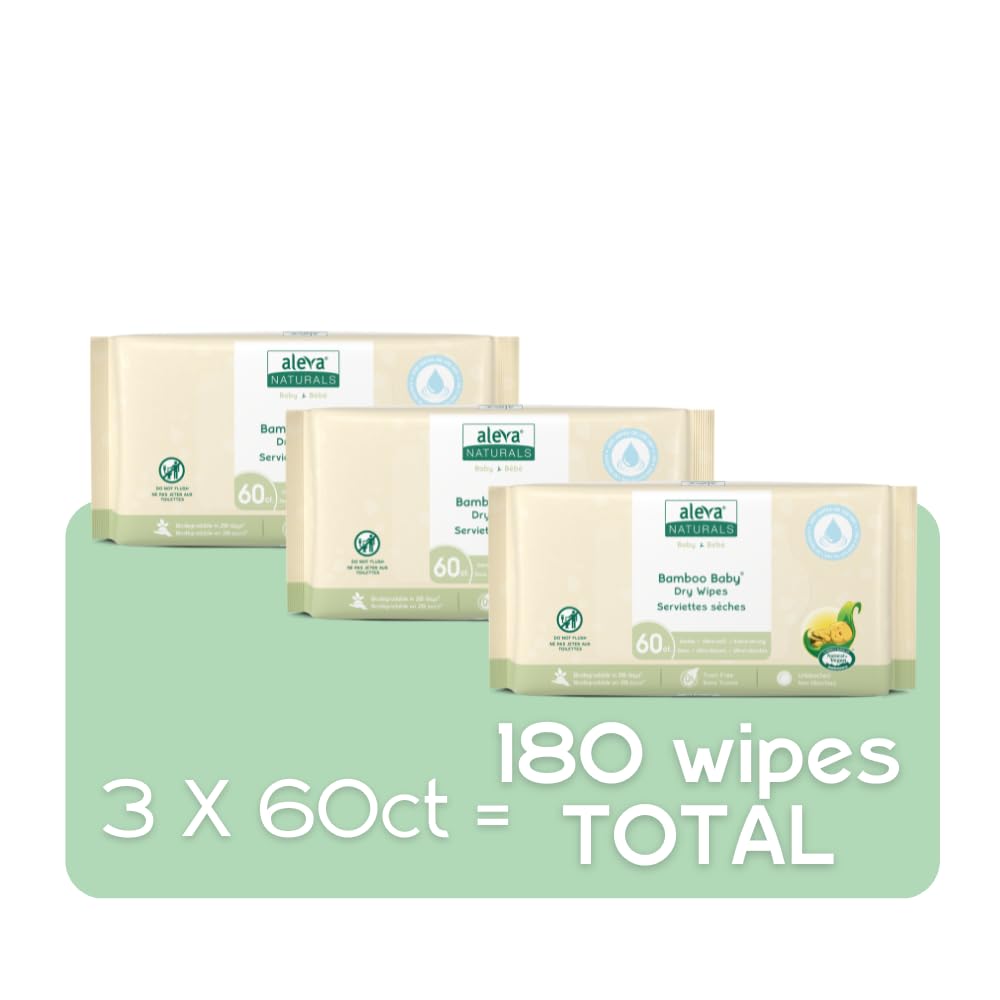 Aleva Naturals - Bamboo Baby Dry Wipes (60ct)