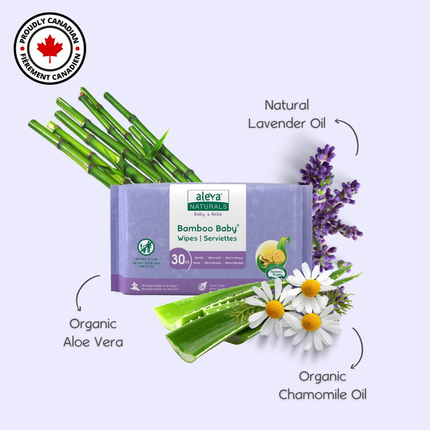 Aleva Naturals - Bamboo Baby Travel Wipes (30pk)