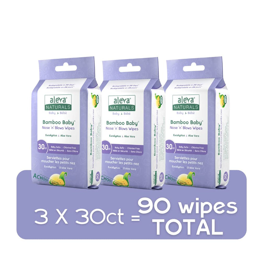 Aleva Naturals - Bamboo Baby Nose 'n' Blows Wipes (30pk)