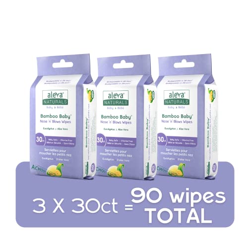 Aleva Naturals - Bamboo Baby Nose 'n' Blows Wipes (30pk)