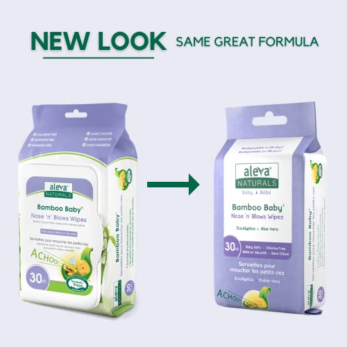 Aleva Naturals - Bamboo Baby Nose 'n' Blows Wipes (30pk)