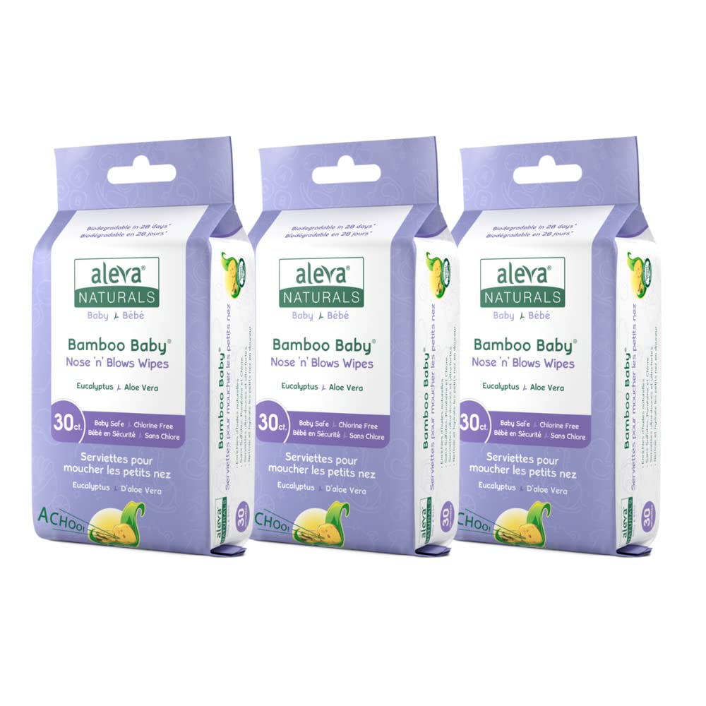 Aleva Naturals - Bamboo Baby Nose 'n' Blows Wipes (30pk)