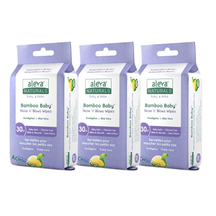 Aleva Naturals - Bamboo Baby Nose 'n' Blows Wipes (30pk)