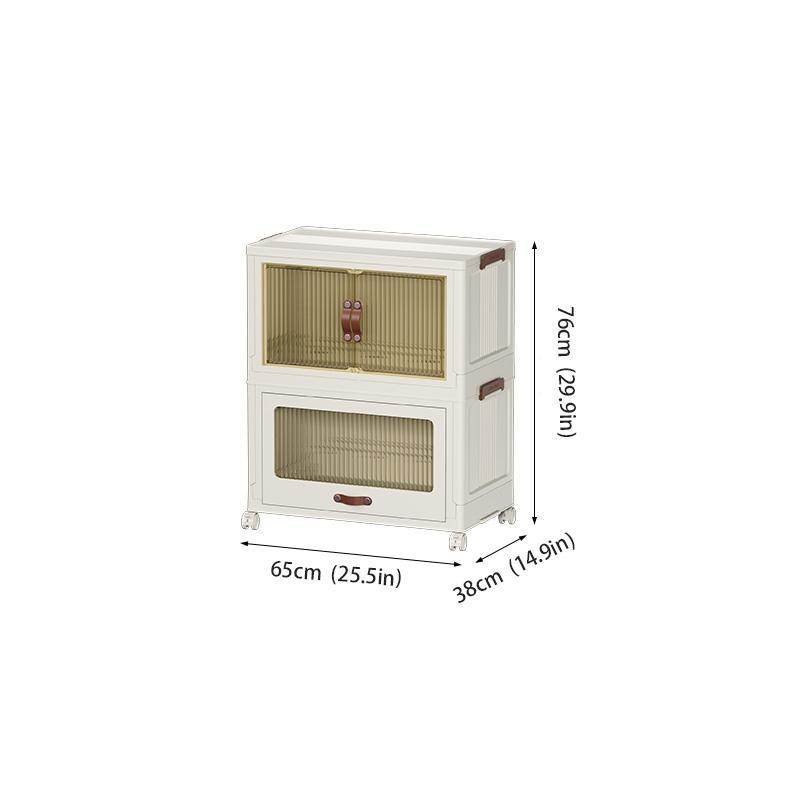 Baby Safety Transparent Opening Lid Indoor Home Decoration Storage Cabinet With Wheels