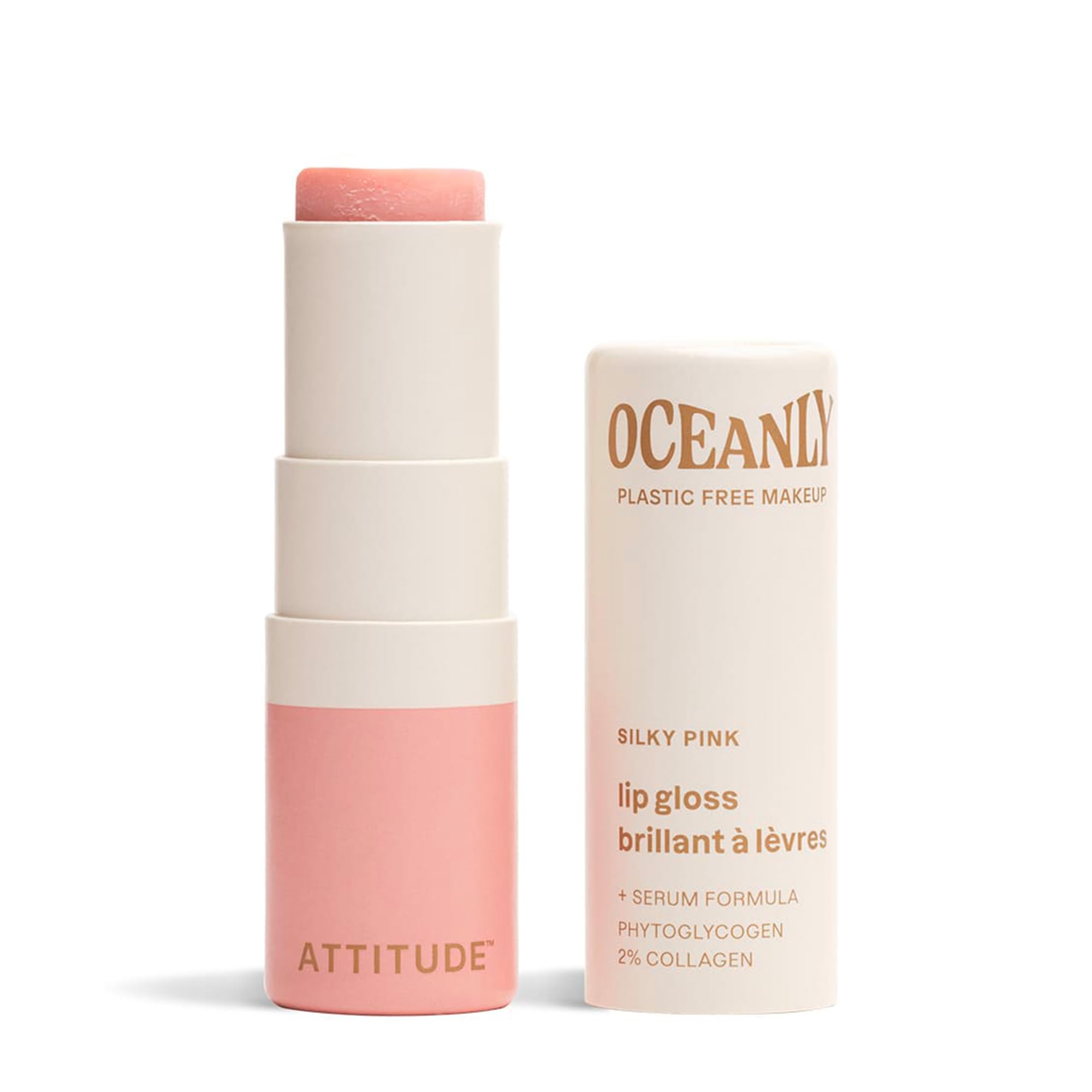 Attitude - Oceanly Lip Gloss - Silky Pink (3.4g)