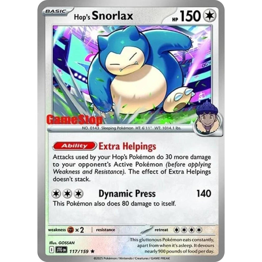 Hop's Snorlax - 117/159 (GameStop) (Cosmos Holo) (117/159) (JTG)