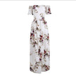 Elegant Ladies Summer Boho Vacation Resort Slit Maxi dress off shoulder Long floral Beach summer slit dress
