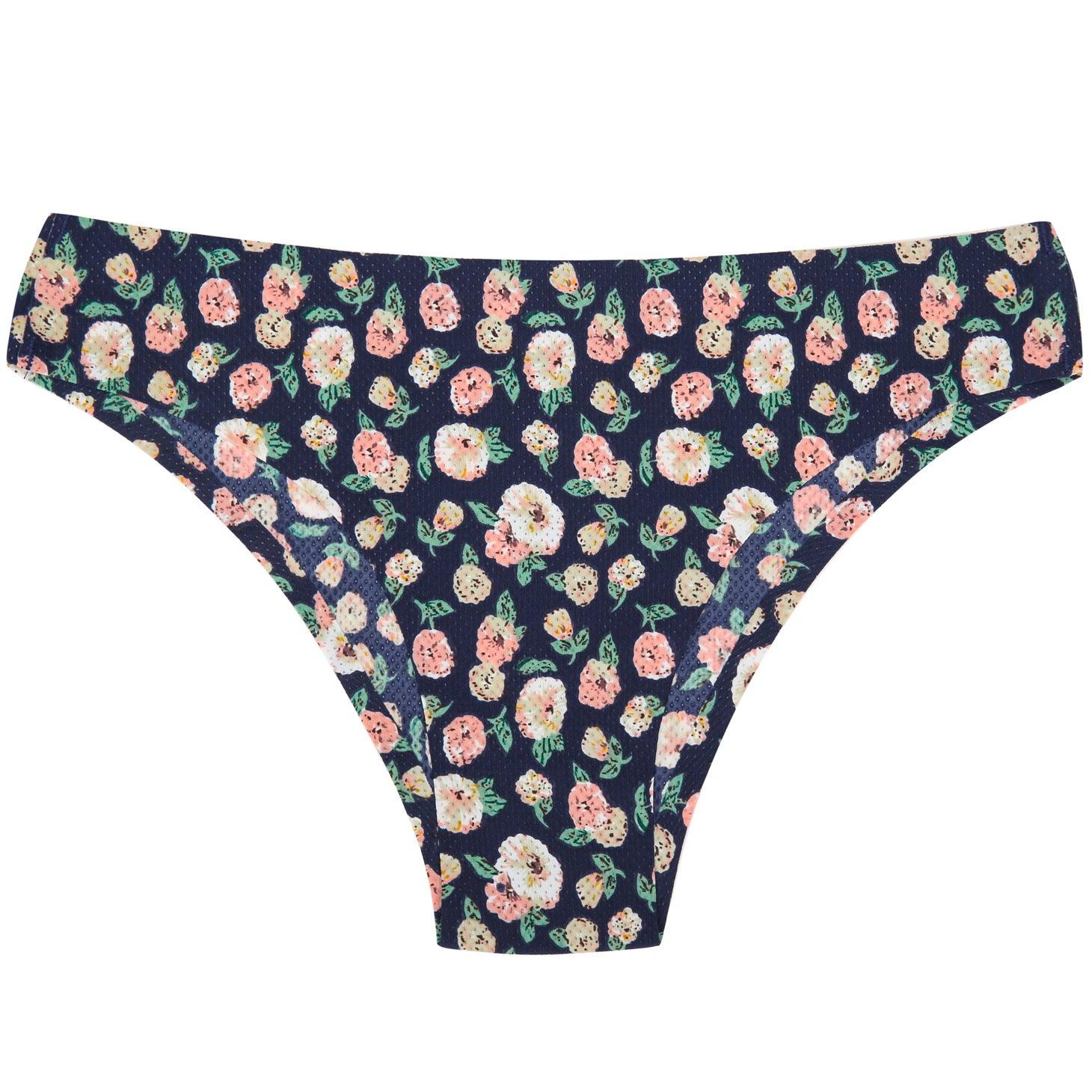 Women's Seamless Floral Print Low-Waist Briefs No-Trace Breathable